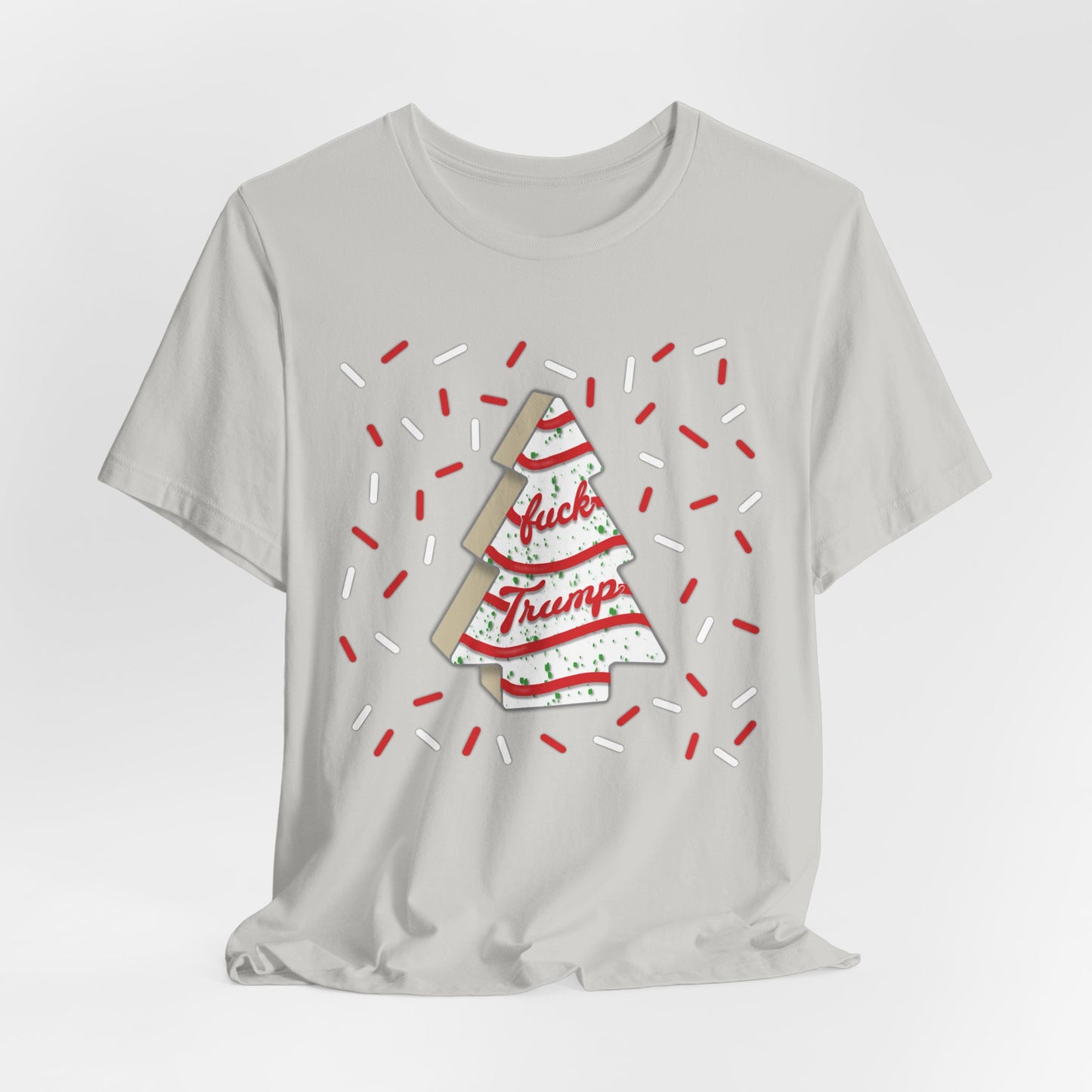 Slightly Subtle Christmas Tree Cake with Striped Confetti FDT tee | Political Statement
