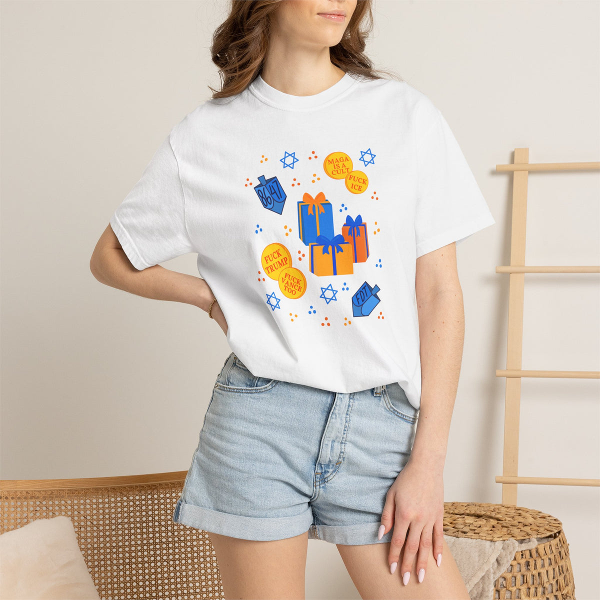 Slightly Subtle Hanukkah Dreidel Gelt Gift Celebration T-Shirt