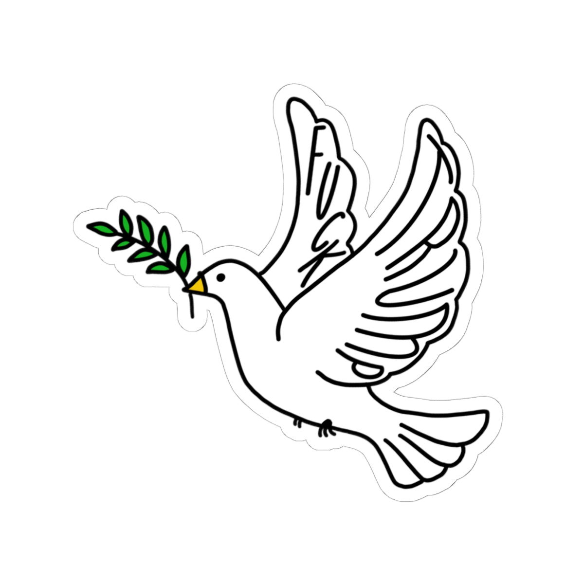 Slightly Subtle Dove with Olive Branch Sticker | Peace Symbol Kiss-Cut Sticker