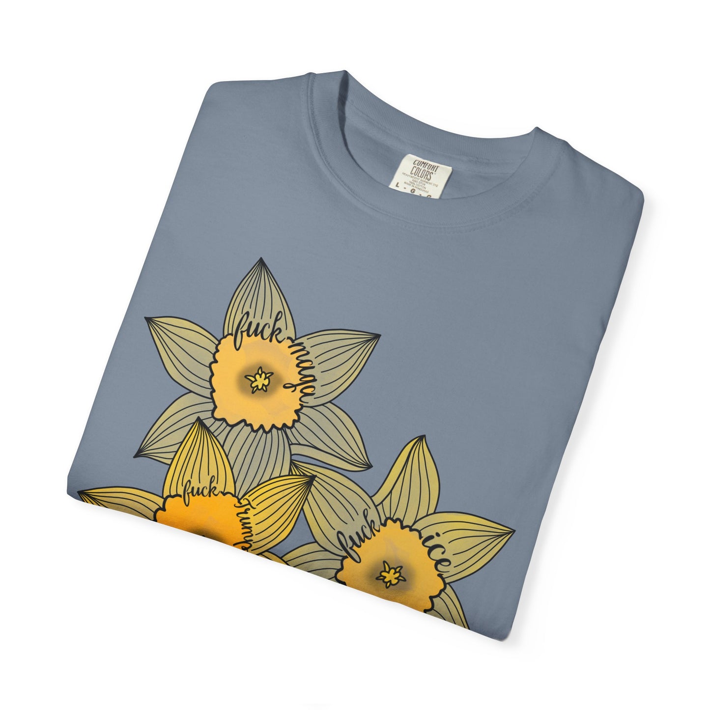Slightly Subtle Daffodil Trio T-shirt | Yellow Floral Spring Bloom Tee FDT