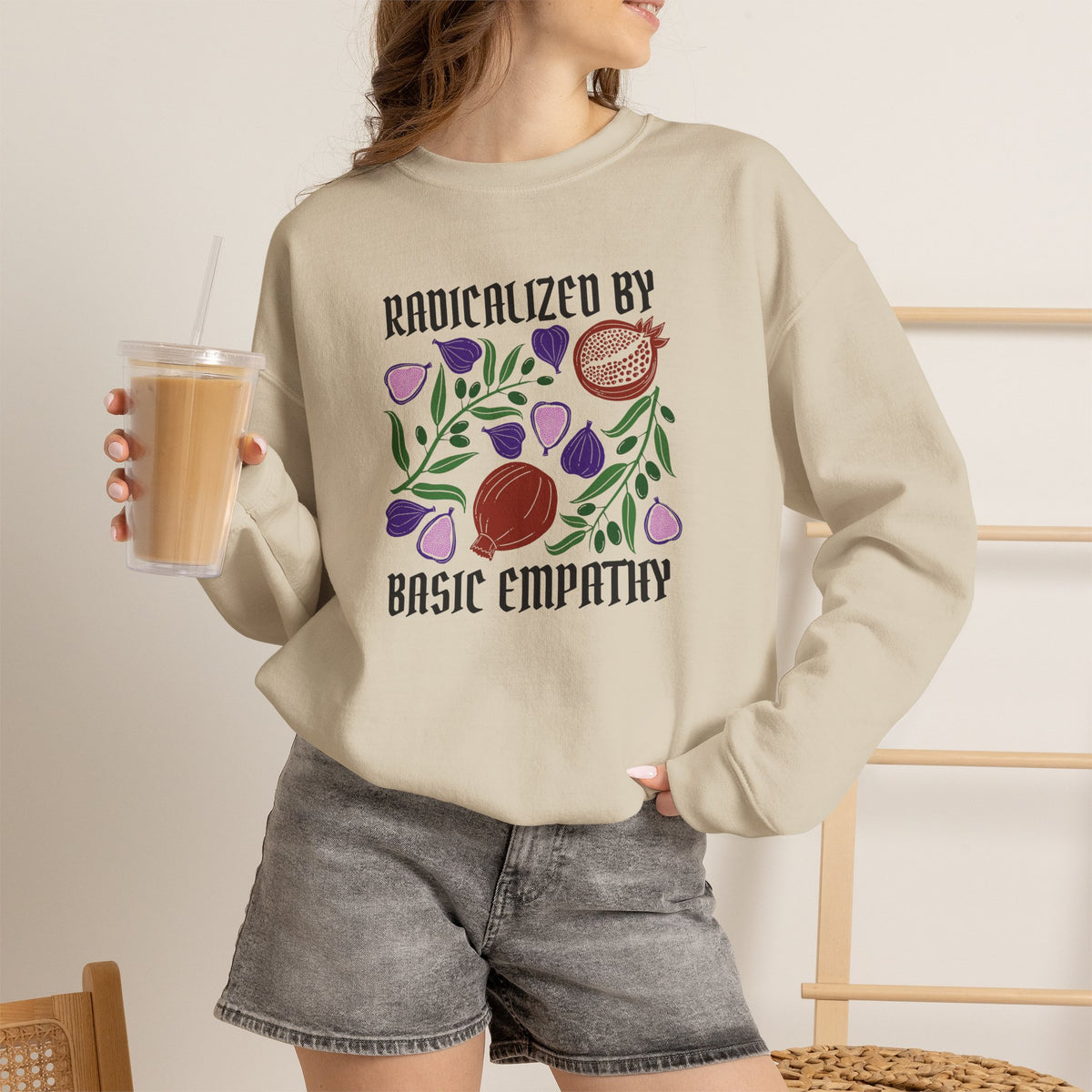 Radicalized by Basic Empathy Floral Sweatshirt