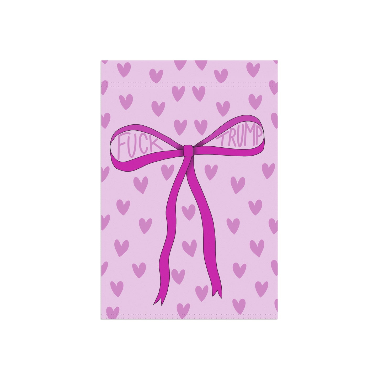 Slightly Subtle Pink Heart Bow Garden & House Banner | Political Yard Flag