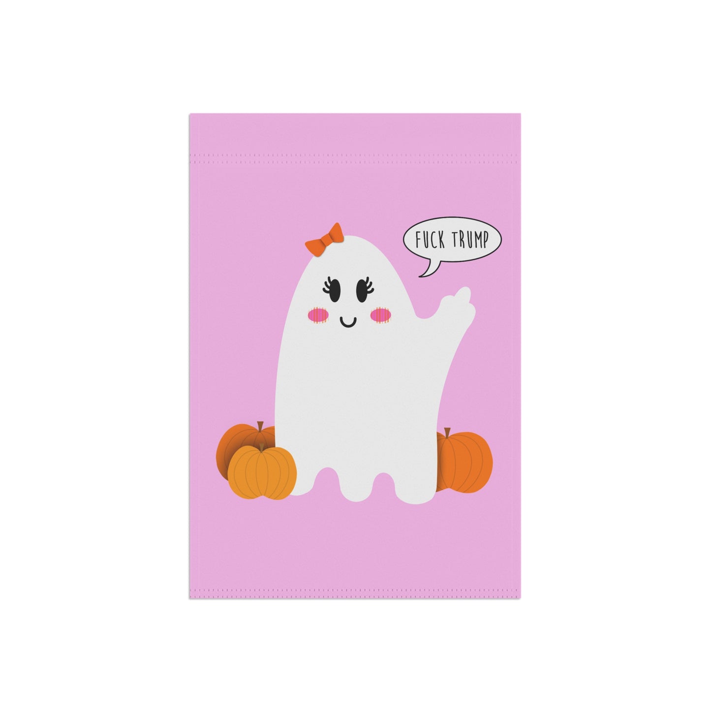 Slightly Subtle Ghost Garden Banner, Cute Sweet Halloween Decor, Outdoor Flag Pink Ghost Yard Sign, Fall Cutie Home Decoration, Seasonal Art