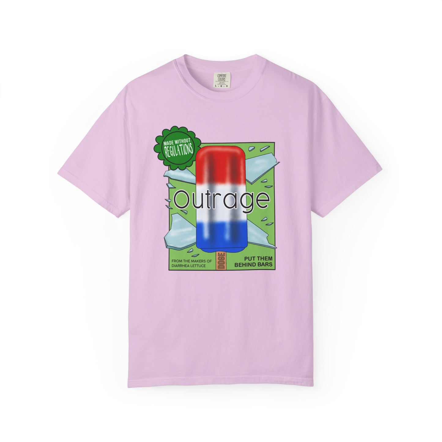 Outrage Glass Popsicle Graphic T-Shirt Patriot Pop Art Tee