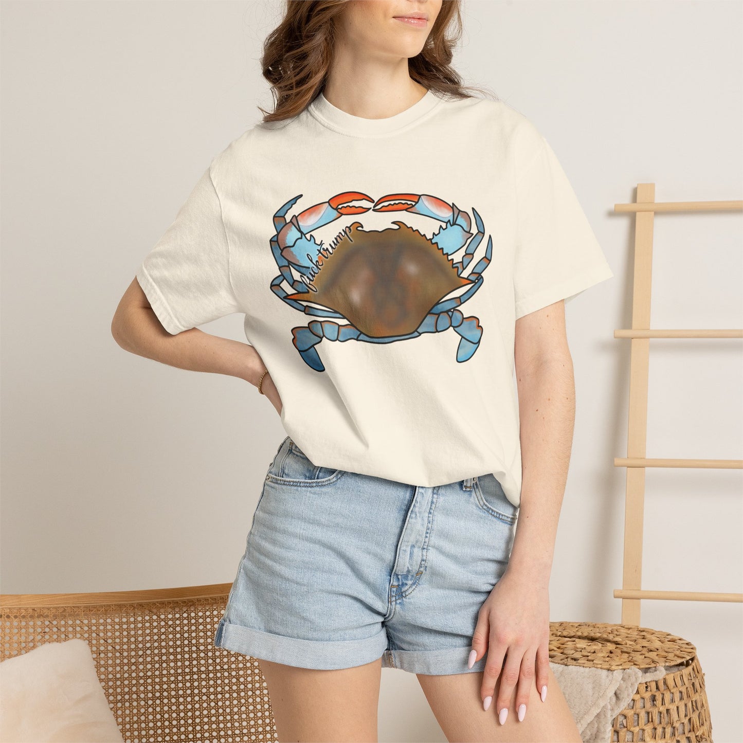 Slightly Subtle Blue Crab Graphic T-Shirt — Coastal Seafood Beach Tee