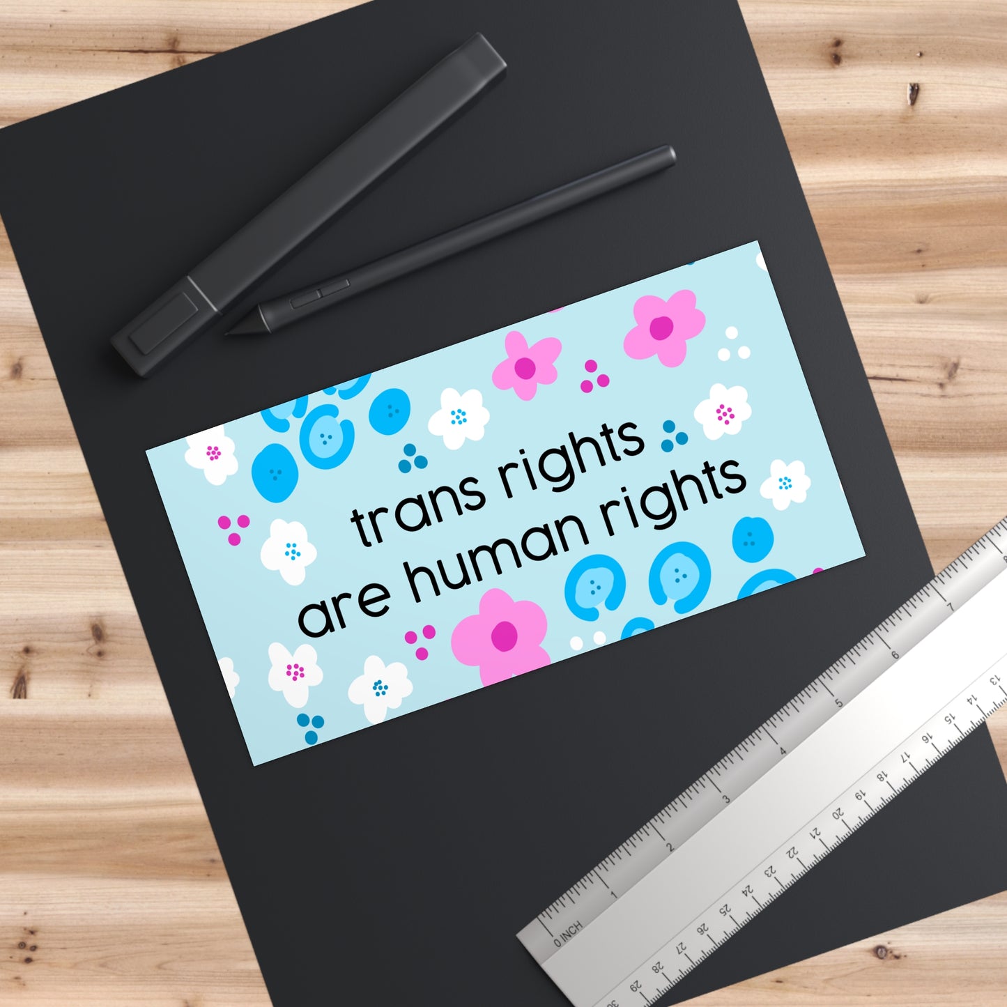trans rights are human rights Bumper Stickers | trans pride, floral design