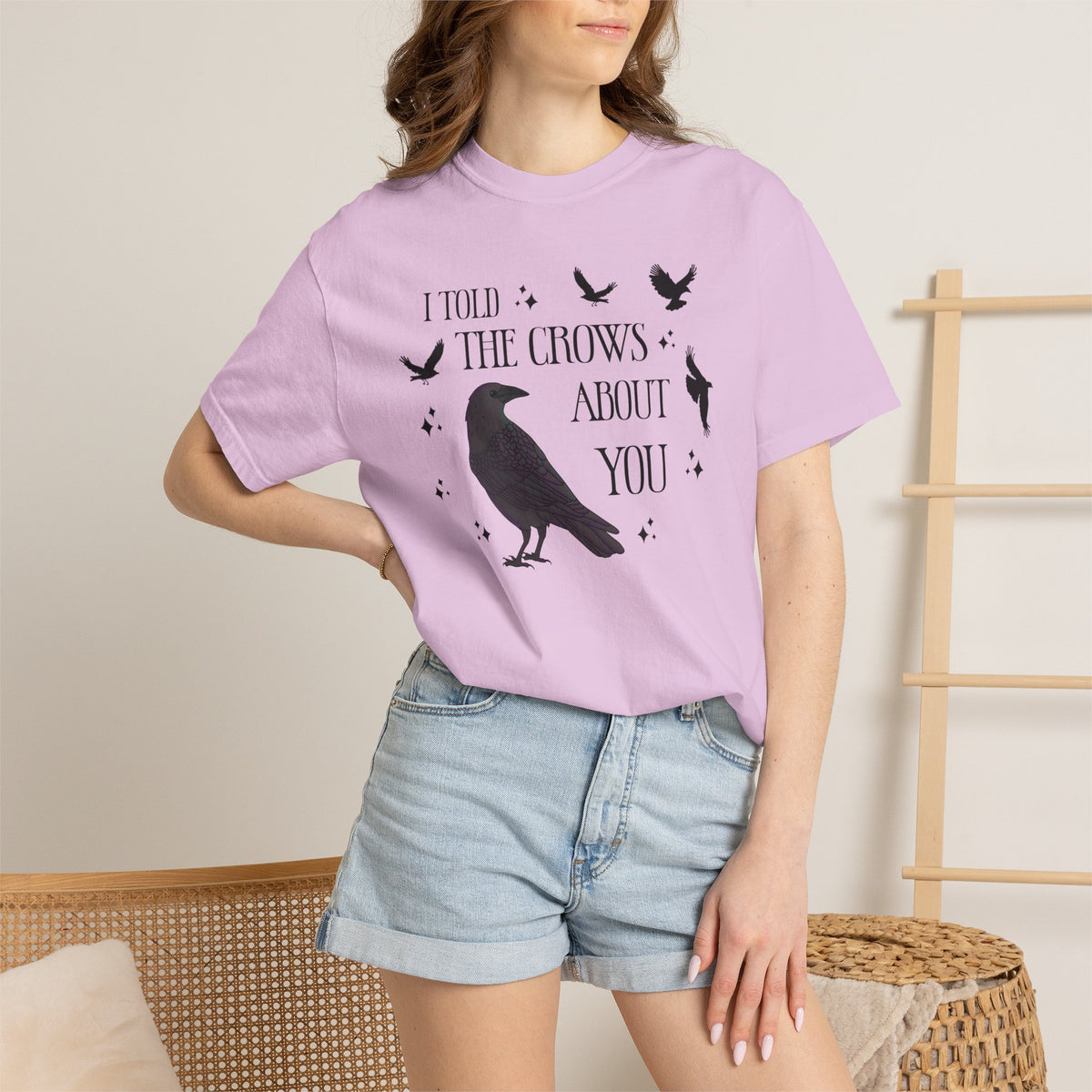 I Told The Crows About You Witchy Crow Raven Graphic Tee