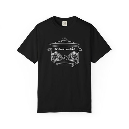 Modern Cauldron Illustrated Cauldron Floral Crockpot Graphic Tee