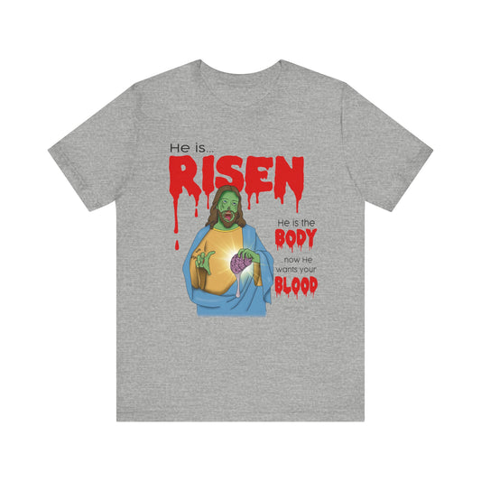 Zombie Jesus He Is Risen Shirt Unisex Jersey Tee, Easter Gift, Religious Humor Shirt, Resurrection Celebration Tee, Christian Apparel