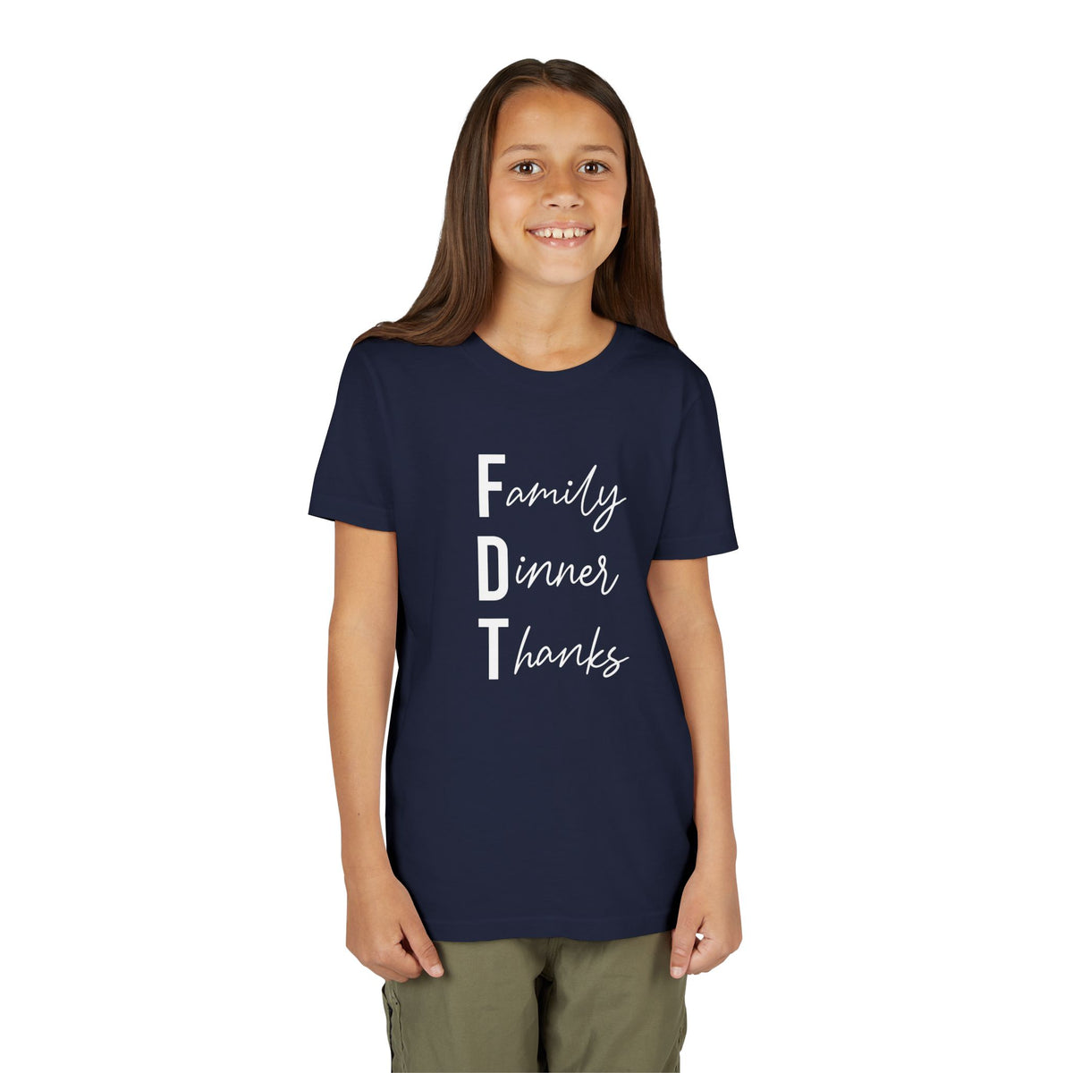 Youth Family Dinner Thanks Thanksgiving Tee FDT kids shirt