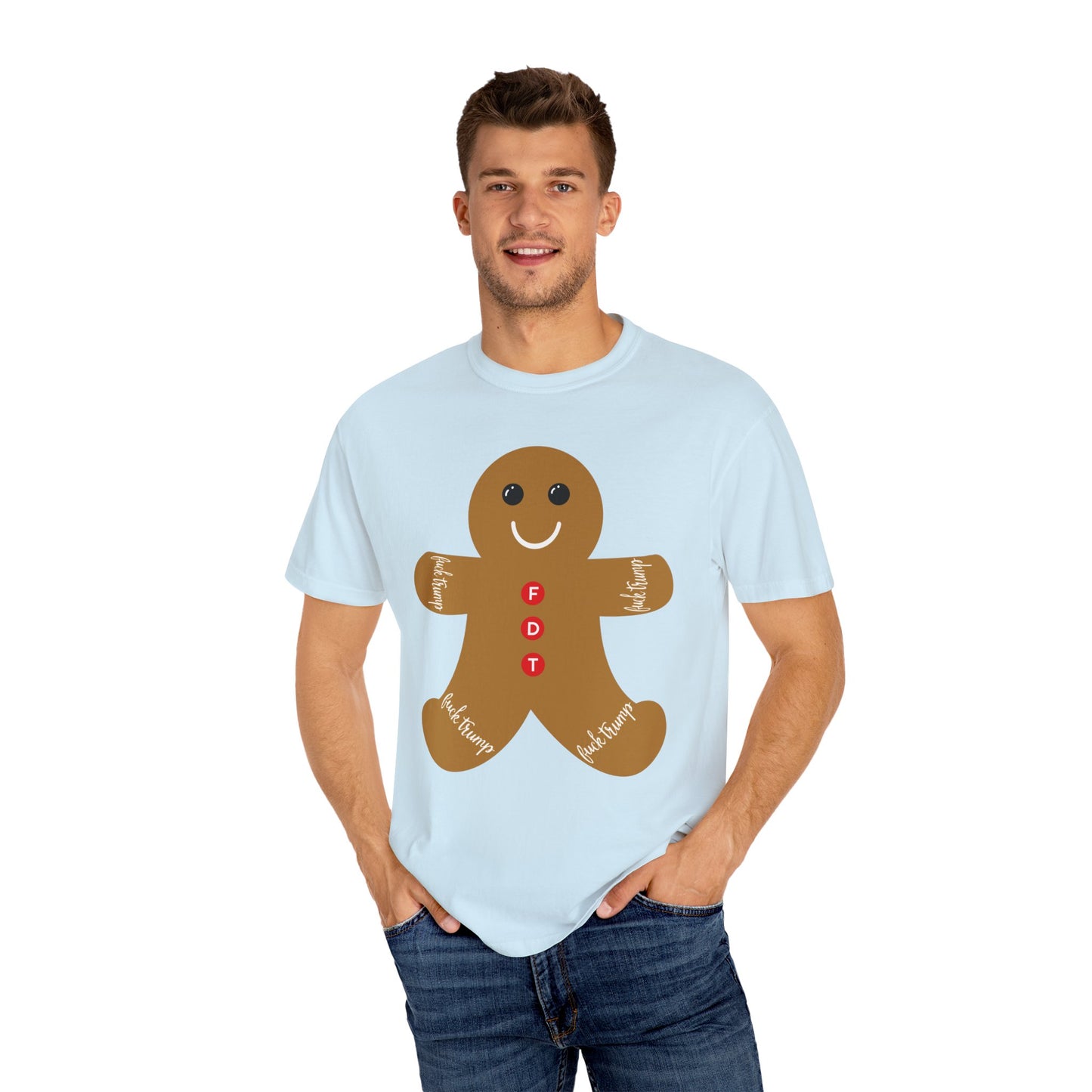 Slightly Subtle Gingerbread Man T-Shirt - FDT Comfort Colors Festive Holiday Tee for Christmas, Winter Celebration, Family Gathering Gift