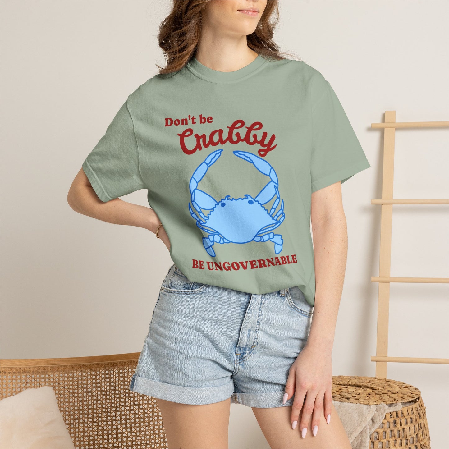Don't Be Crabby Blue Crab T-Shirt | Be Ungovernable Graphic Tee