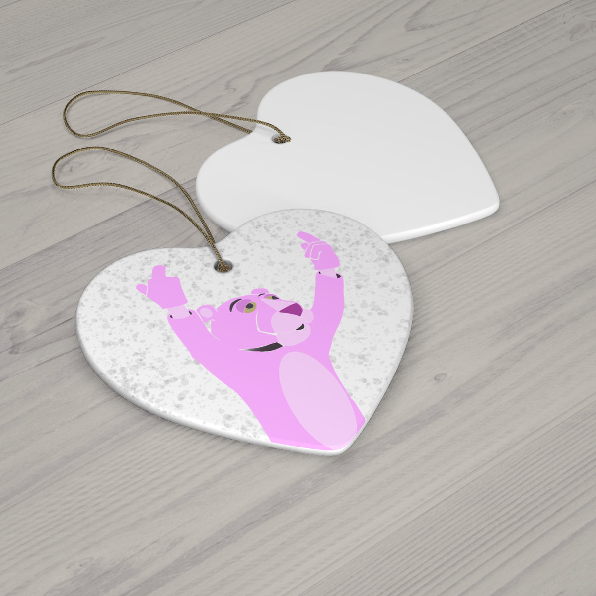 Pink Panther Protest Pepper Spray Ceramic Christmas Ornament