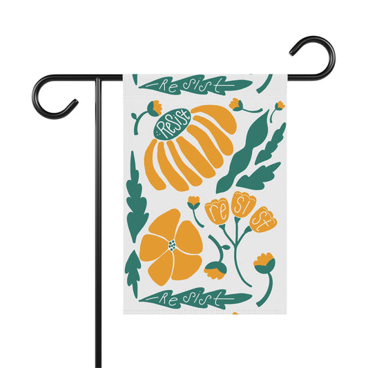 Resist Floral Garden Flag — Decorative Outdoor House Banner