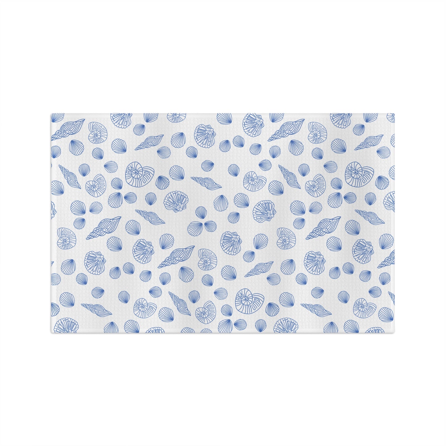 Slightly Subtle Seashell Pattern Microfiber Tea Towel | Coastal Kitchen Print FDT