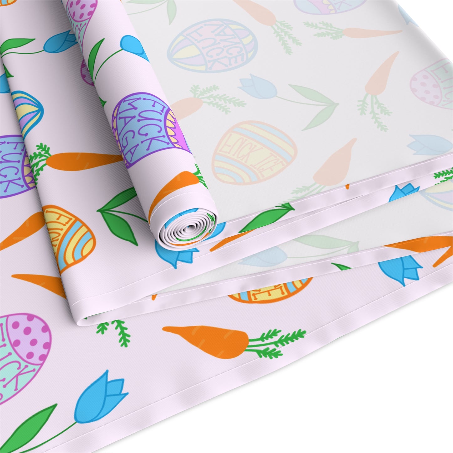 Slightly Subtle Easter Eggs Table Runner | Pastel Floral Egg Pattern FDT