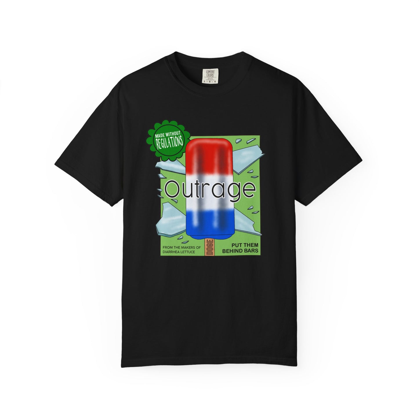 Outrage Glass Popsicle Graphic T-Shirt Patriot Pop Art Tee