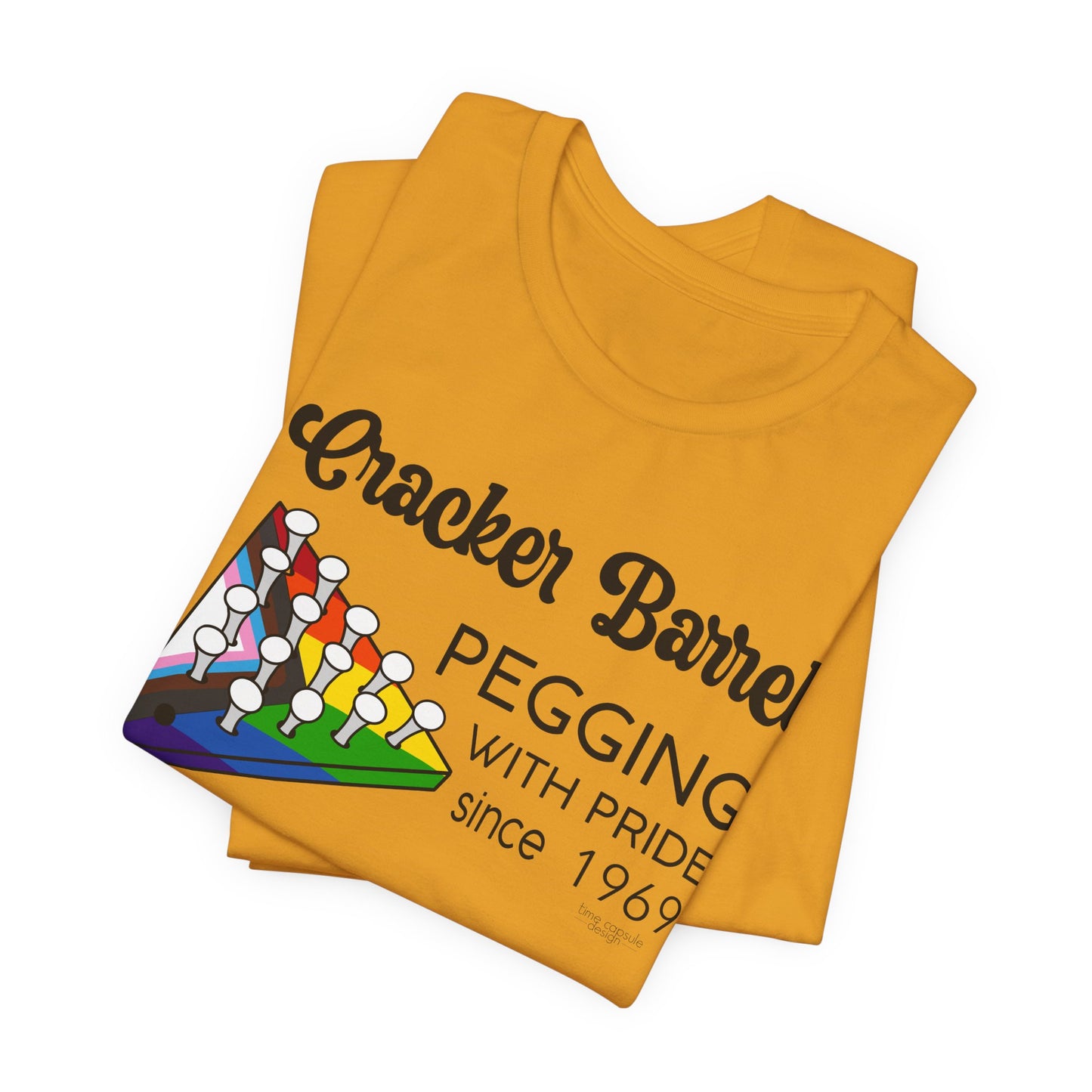 Pegging with Pride Unisex Graphic Tee, Funny Short Sleeve T-Shirt for LGBTQ+ Pride Events, Gift for Friends, Fun Casual Wear