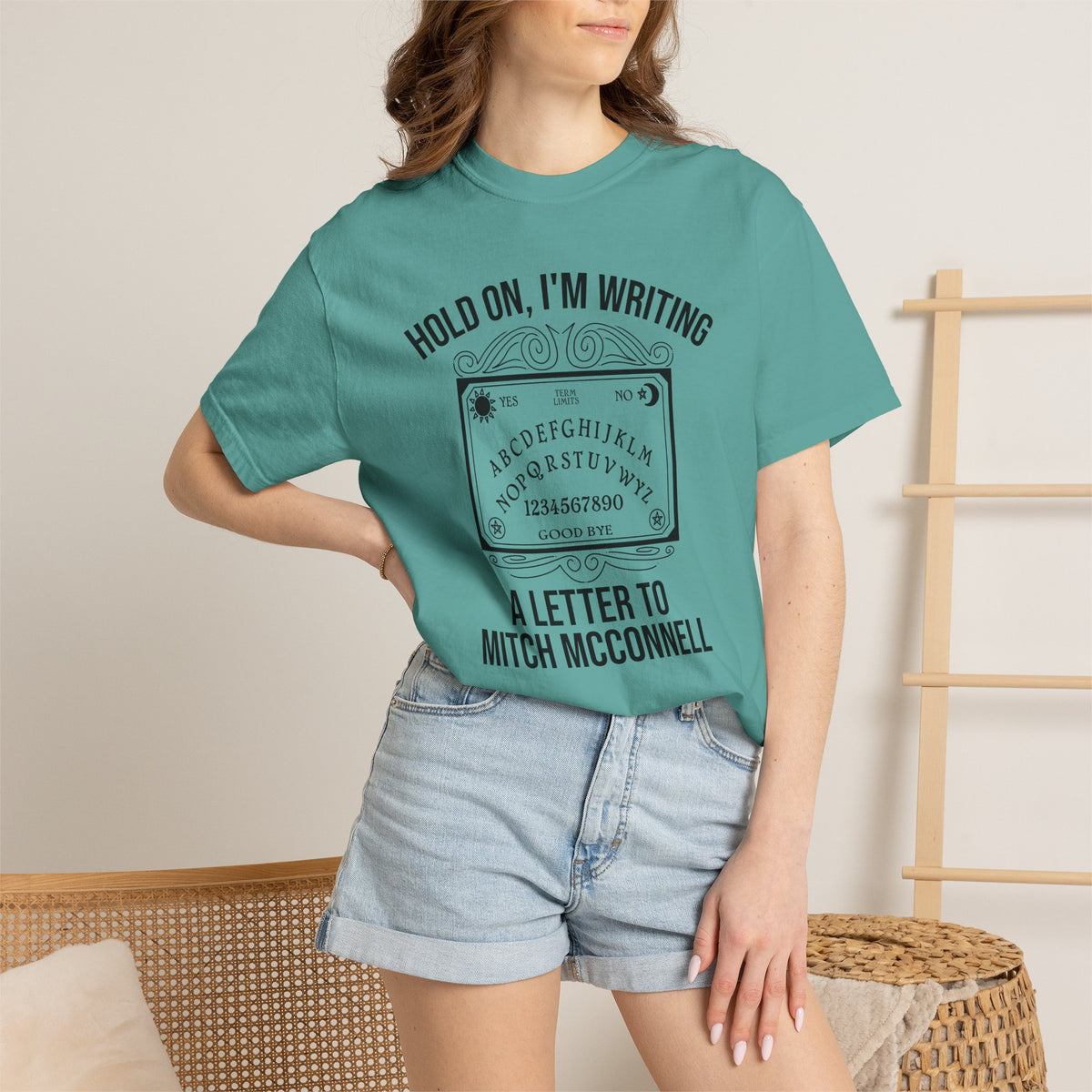 Ouija Board 'Hold On, I'm Writing a Letter to Mitch McConnell' T-Shirt