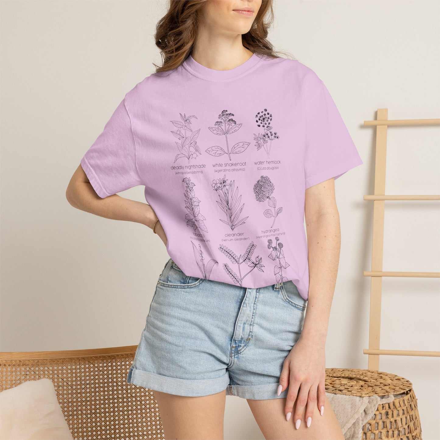 Deadly Nightshade Botanical Illustration T-Shirt | Vintage Plant Sketches, Floral Chart