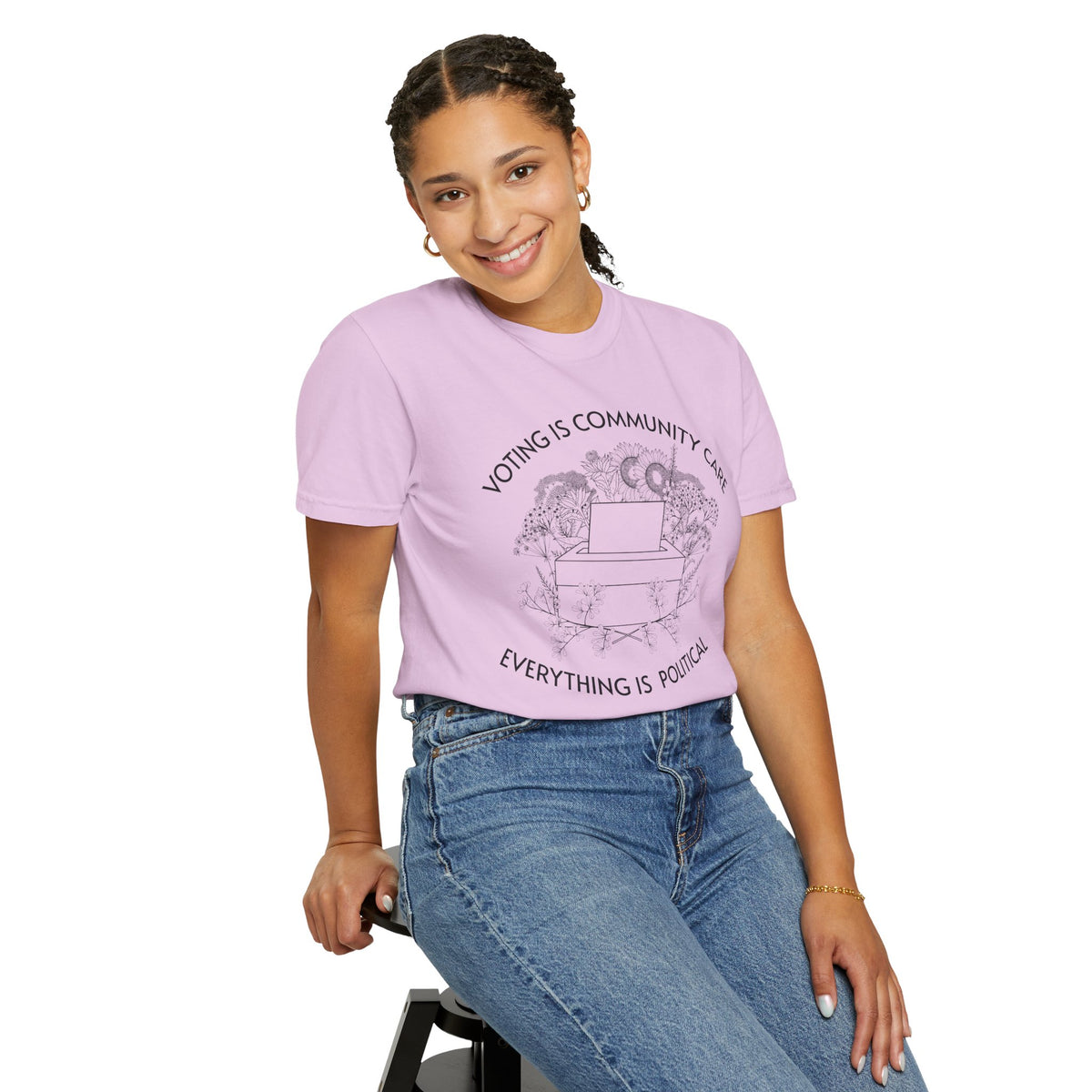 Voting Is Community Care T-Shirt Everything Is Political Vote Graphic Tee