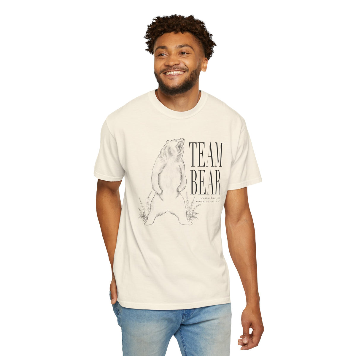 Team Bear Graphic T-Shirt Vintage Sketch Bear Tee because have you even met men