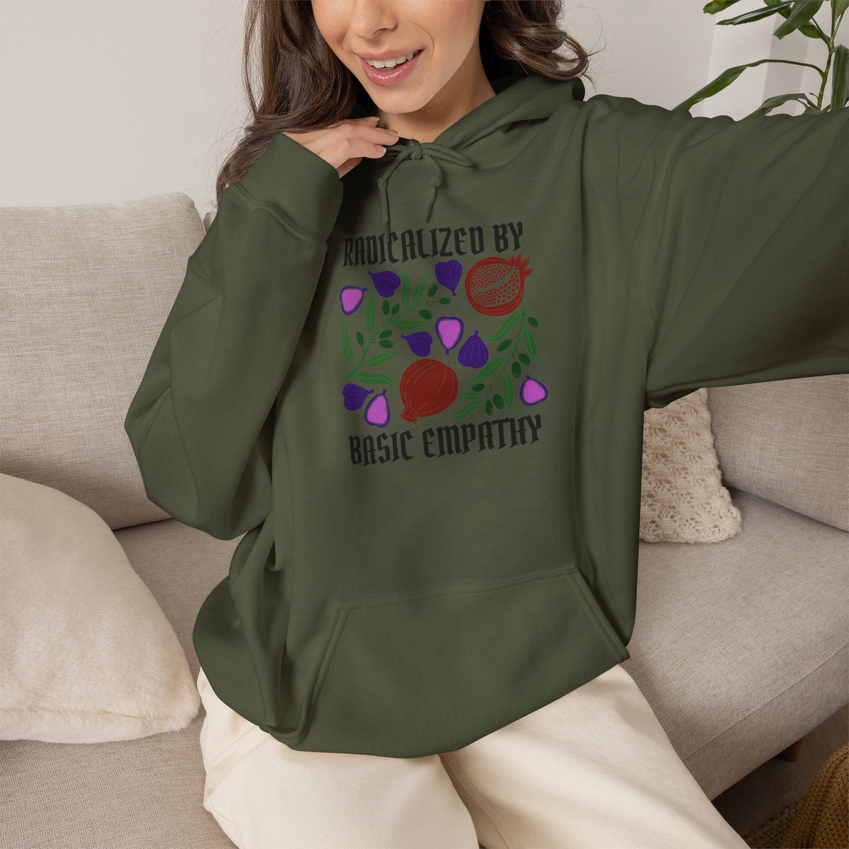Radicalized by Basic Empathy Floral Hoodie