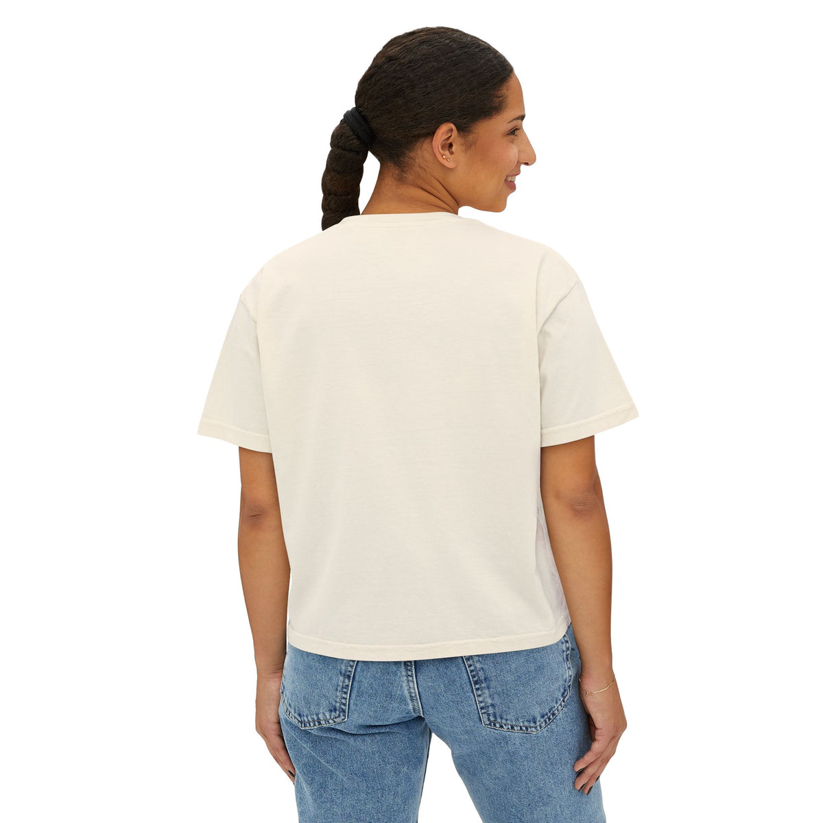 Women’s Boxy CROP Tee "Children Deserve to Grow Up Free From War and Oppression" Peaceful Fruit Graphic