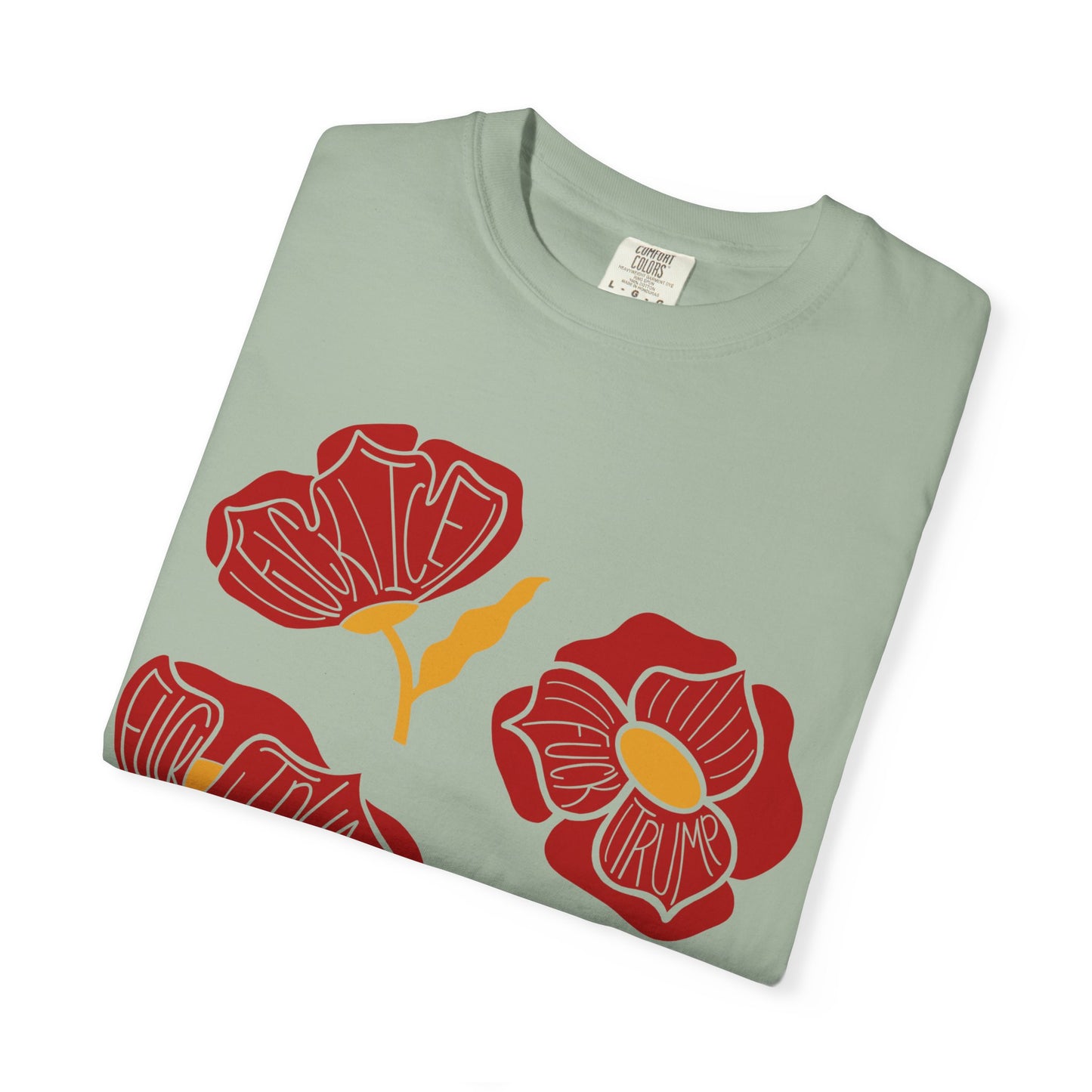 Slightly Subtle Red Abstract Poppy Flowers T-Shirt | Floral Graphic Tee FDT