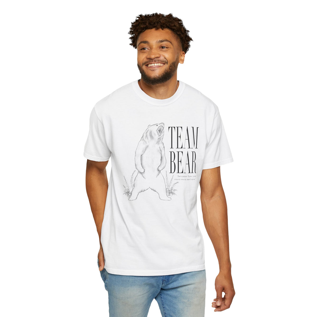 Team Bear Graphic T-Shirt Vintage Sketch Bear Tee because have you even met men