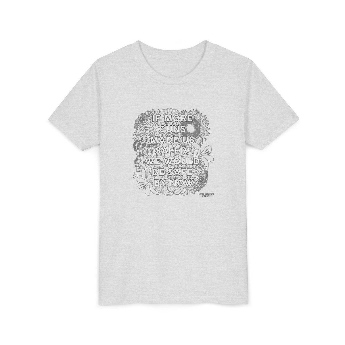 Youth Gun Safety Floral Tee Shirt