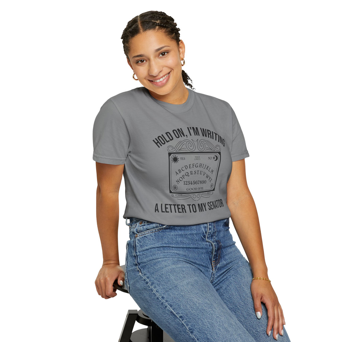 Hold On I'm Writing A Letter To My Senator T-Shirt Ouija Board Political Protest Tee