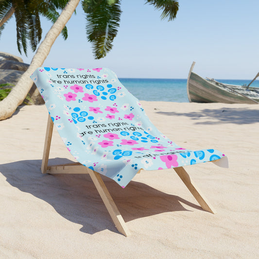 trans rights are human rights Beach Towel