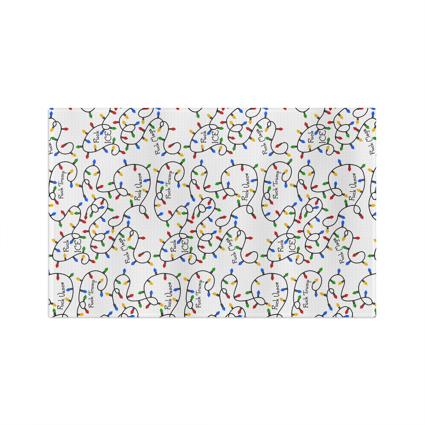 Holiday Light Pattern Microfiber Tea Towel FDT Christmas Kitchen Towel