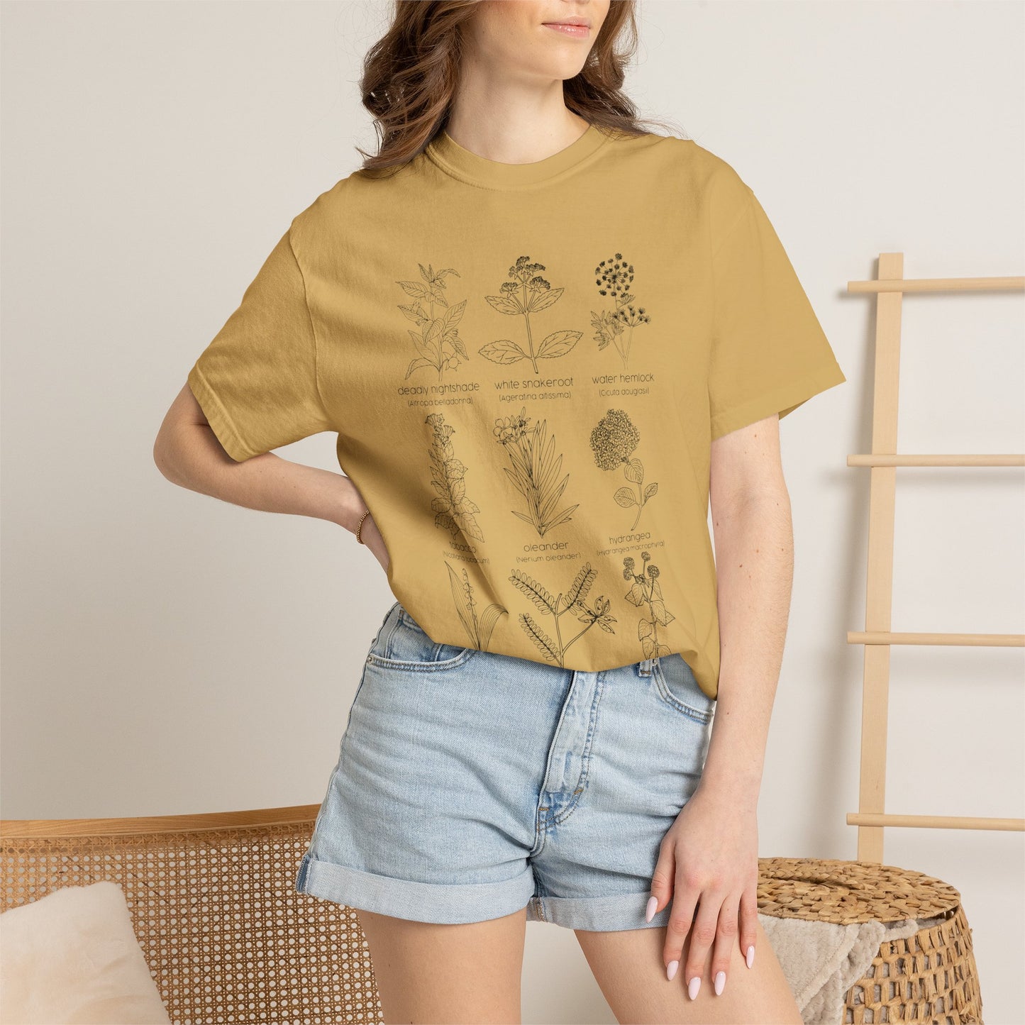 Deadly Nightshade Botanical Illustration T-Shirt | Vintage Plant Sketches, Floral Chart