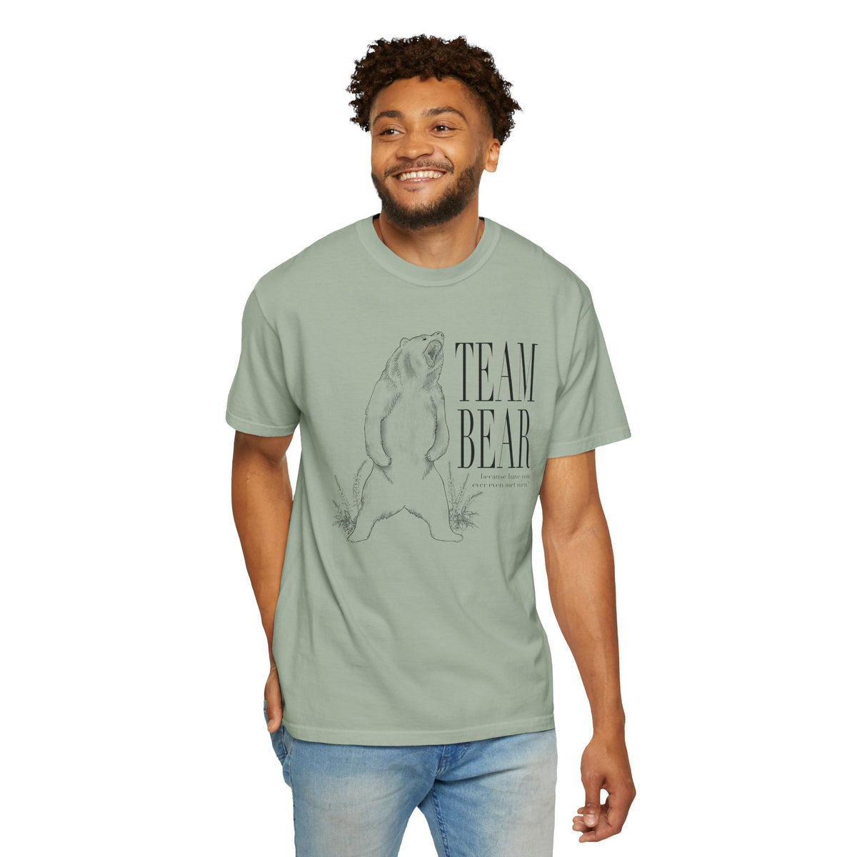 Team Bear Graphic T-Shirt Vintage Sketch Bear Tee because have you even met men