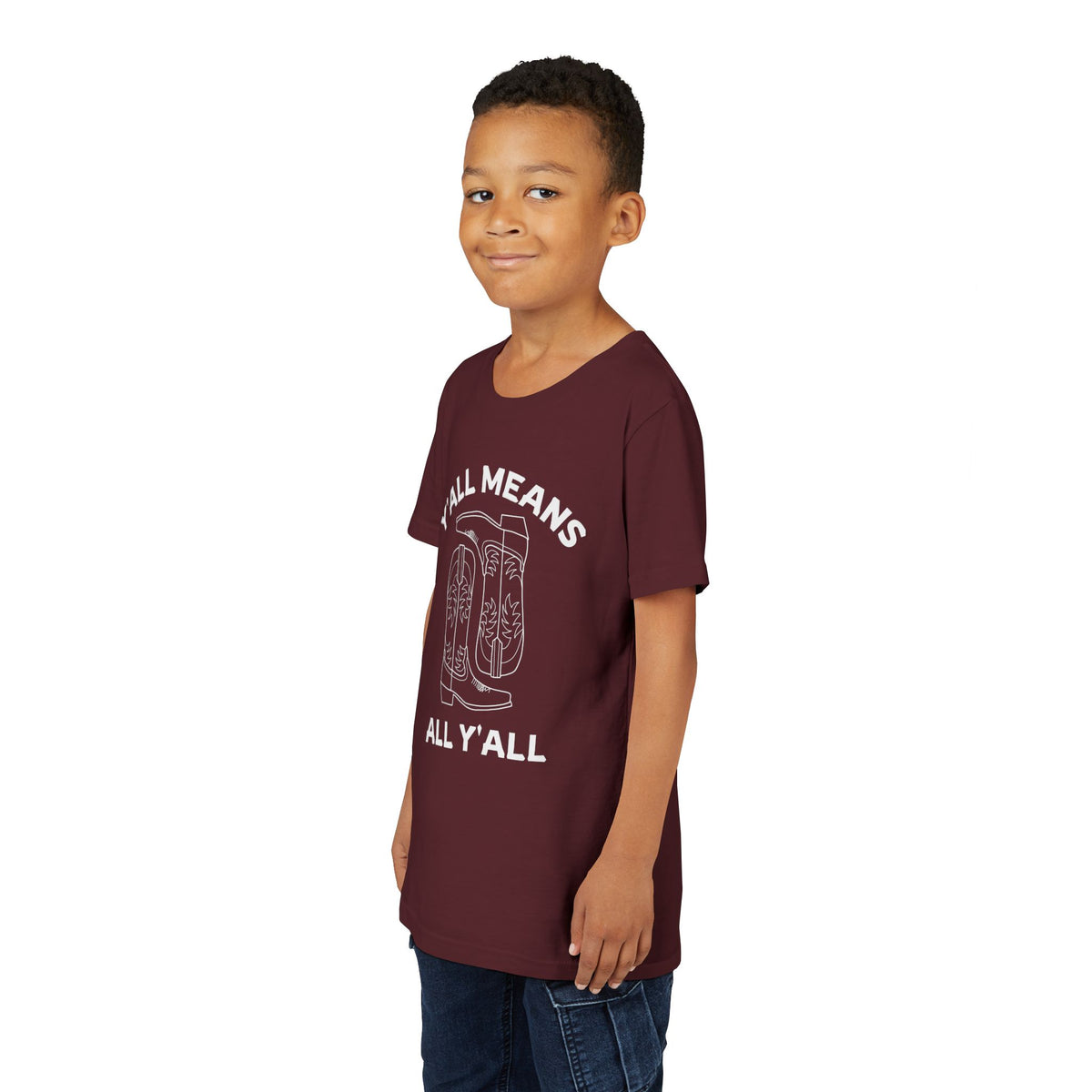Youth Y’all Means All Y’all Cowboy Boot Graphic T-Shirt
