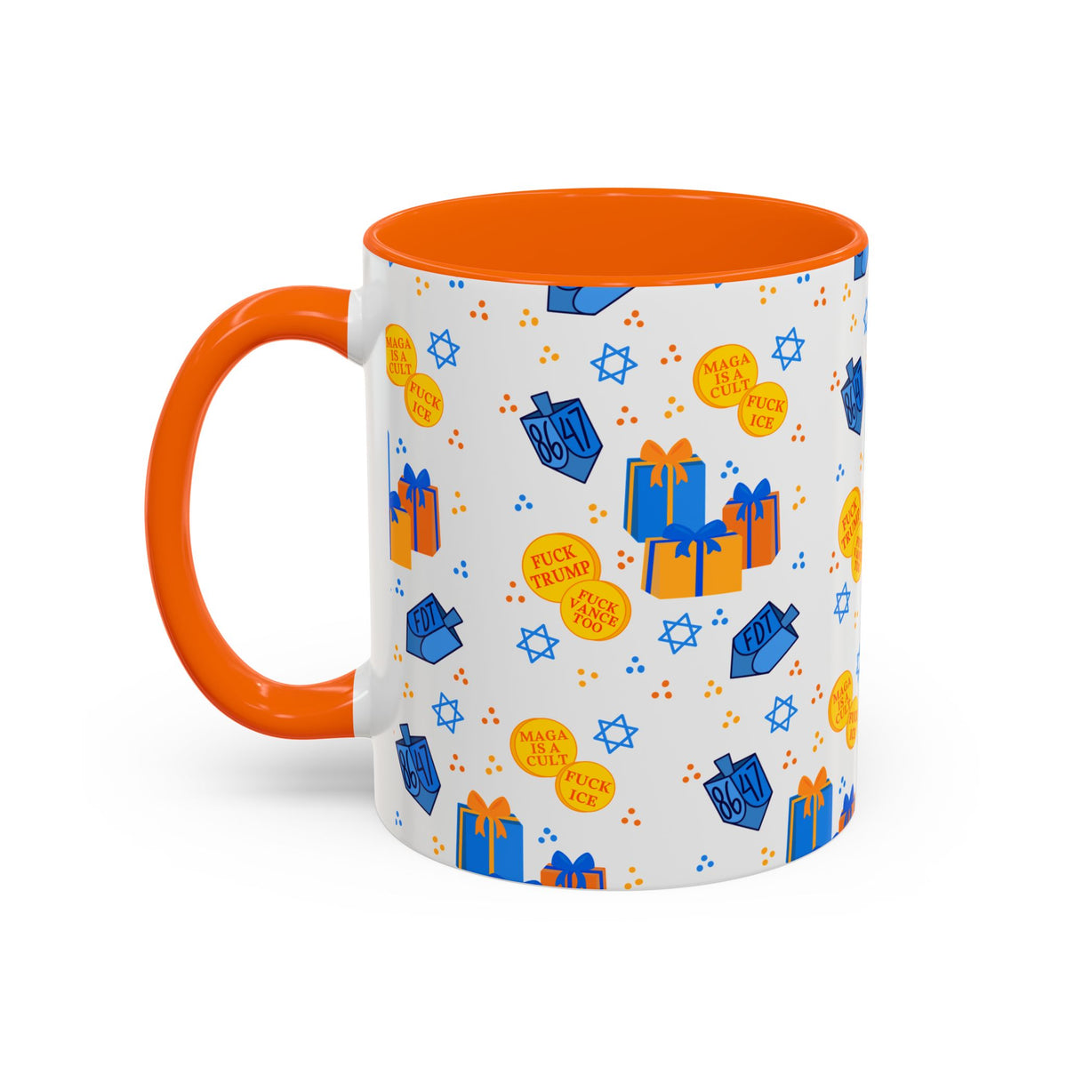 Hanukkah Gift Coffee Mug – Happy Hanukkah Dreidel Gelt Gifts FDT Mug