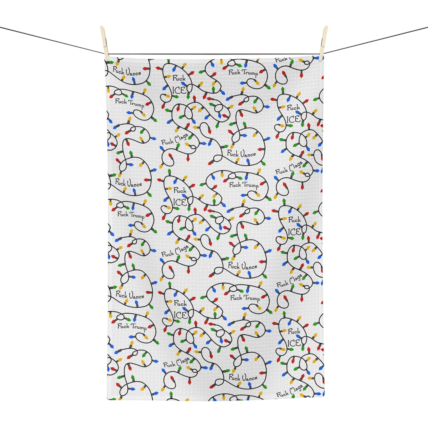 Holiday Light Pattern Microfiber Tea Towel FDT Christmas Kitchen Towel