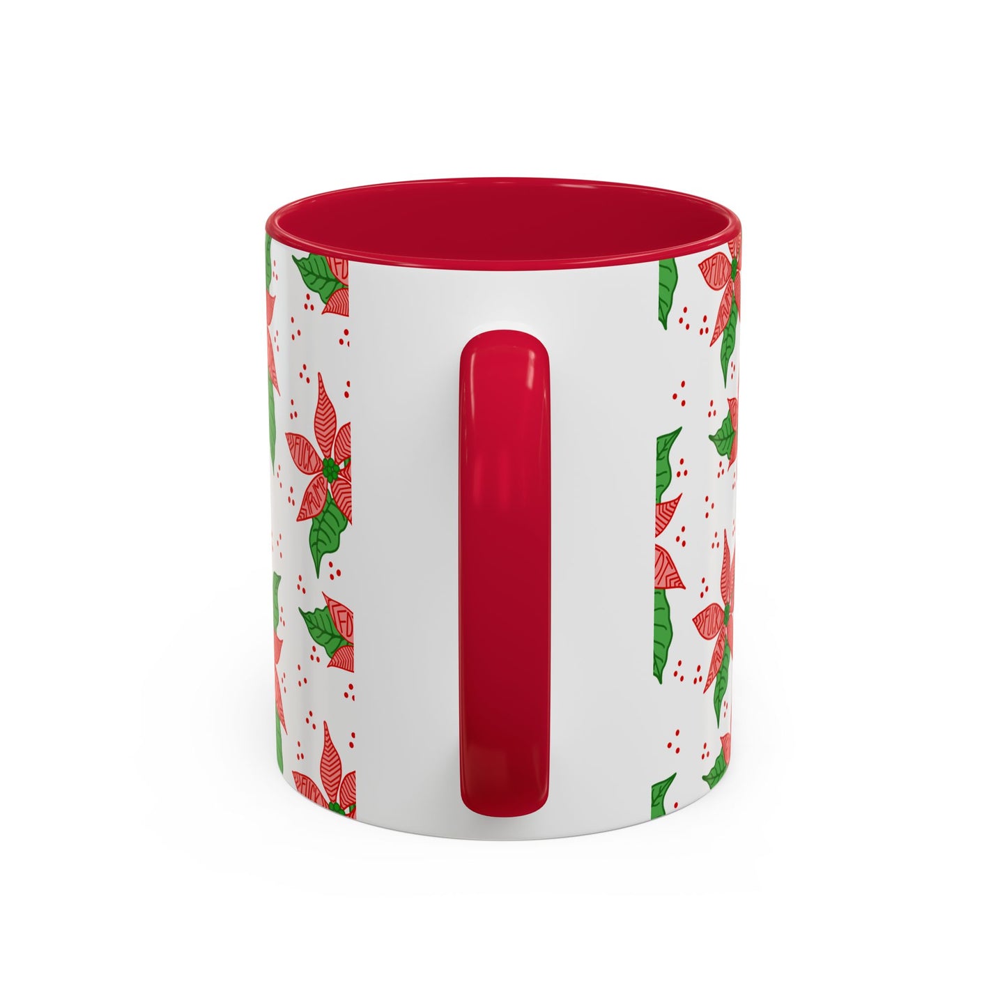 Slightly Subtle Poinsettia Holiday Mugs - Christmas FDT Design | Festive Coffee Mug, Gift for Christmas, Floral Tableware, Winter Decor