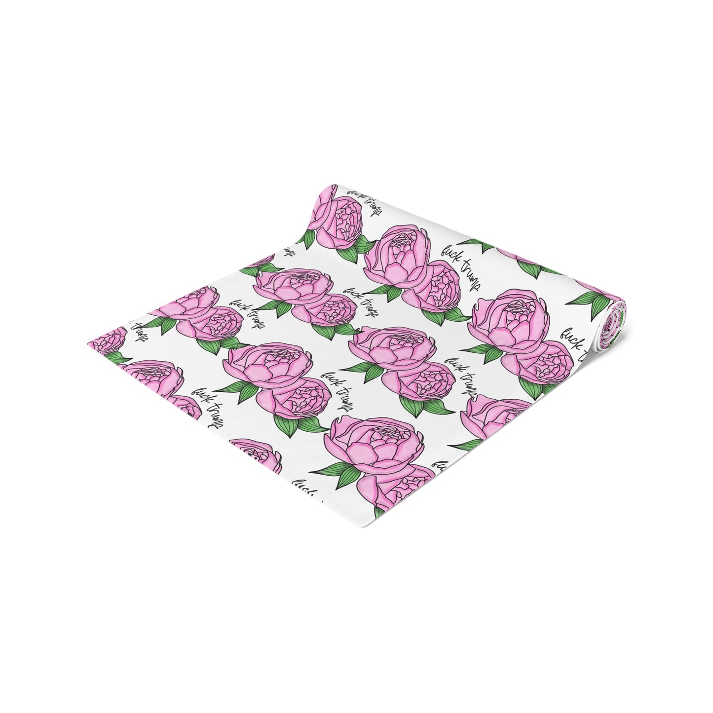 Slightly Subtle Pink Peony Pattern Table Runner | Floral Table Runner, Garden Roses FDT