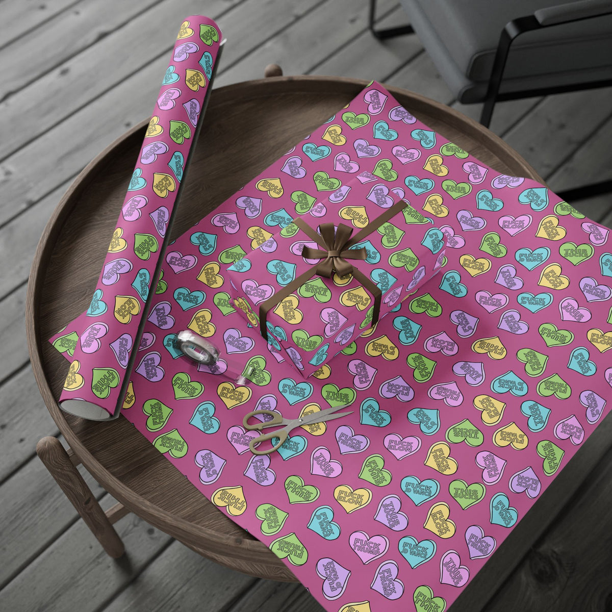Slightly Subtle Conversation Hearts Wrapping Papers FDT