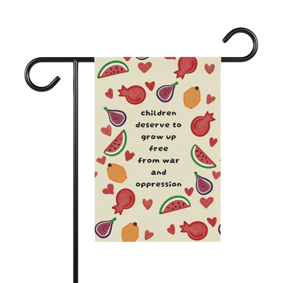 Garden Flag  "Children Deserve to Grow Up Free from War and Oppression" Decorative Yard Banner