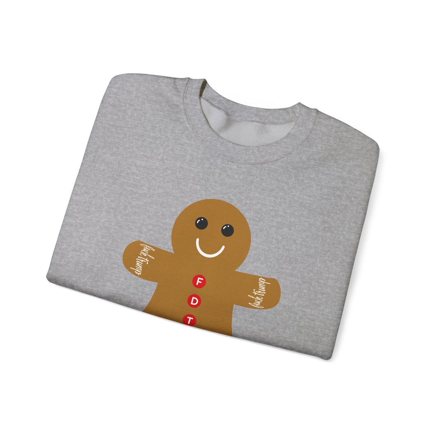 Slightly Subtle Gingerbread Man Crewneck Sweatshirt, FDT Cozy Christmas Gift, Holiday Sweater, Festive Apparel, Winter Wardrobe
