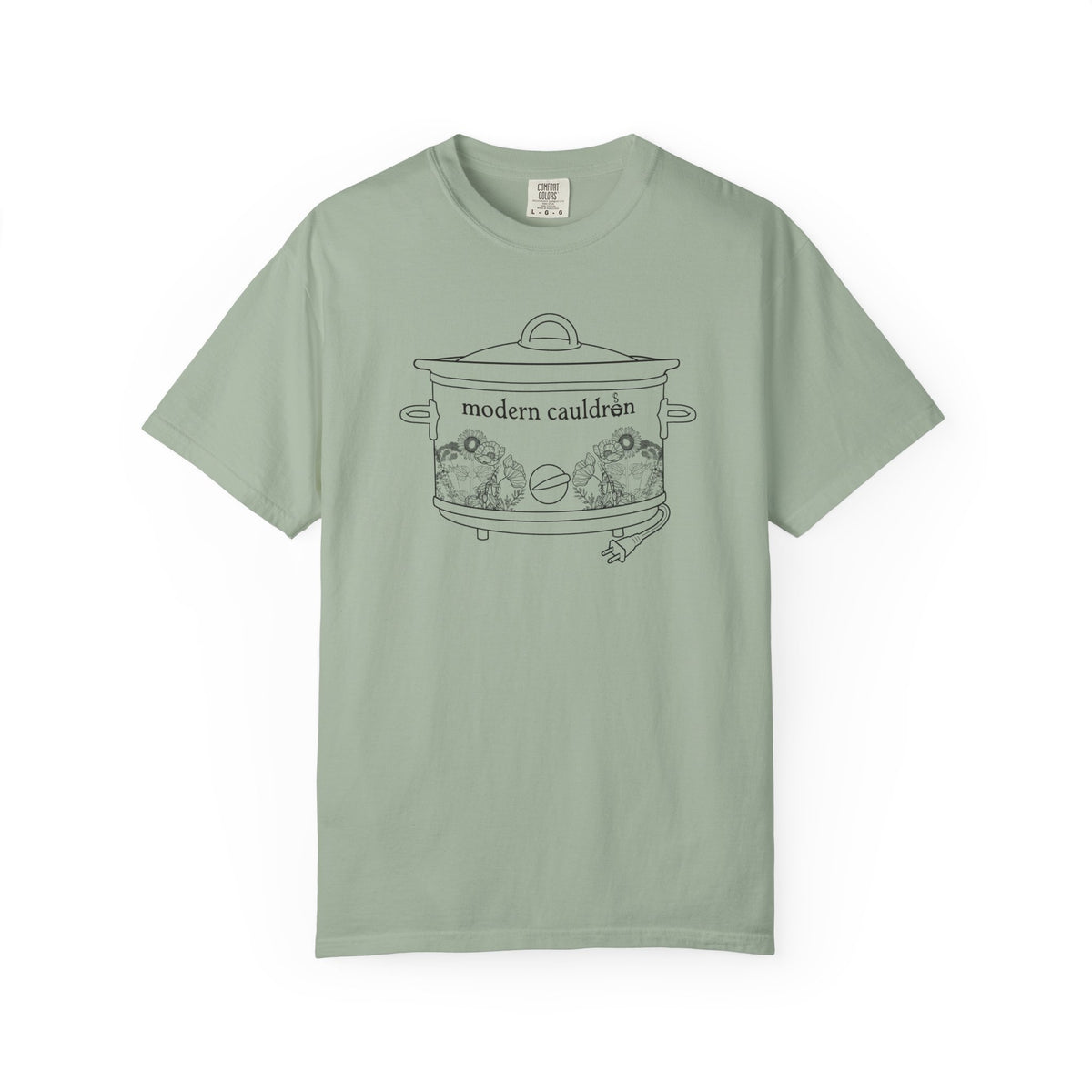 Modern Cauldron Illustrated Cauldron Floral Crockpot Graphic Tee