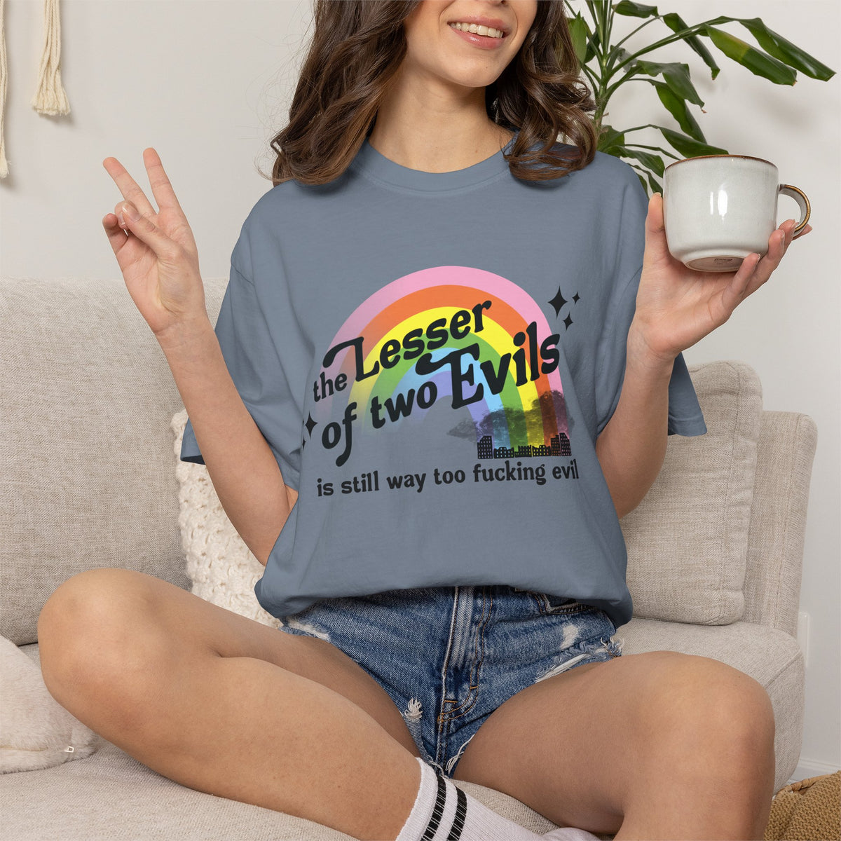 The Lesser of Two Evils is Still Way Too F***ing Evil Rainbow Graphic