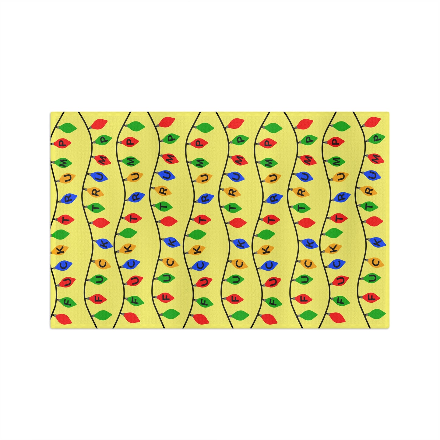 Holiday Light Tea Towel FDT Yellow String Lights Kitchen Towel