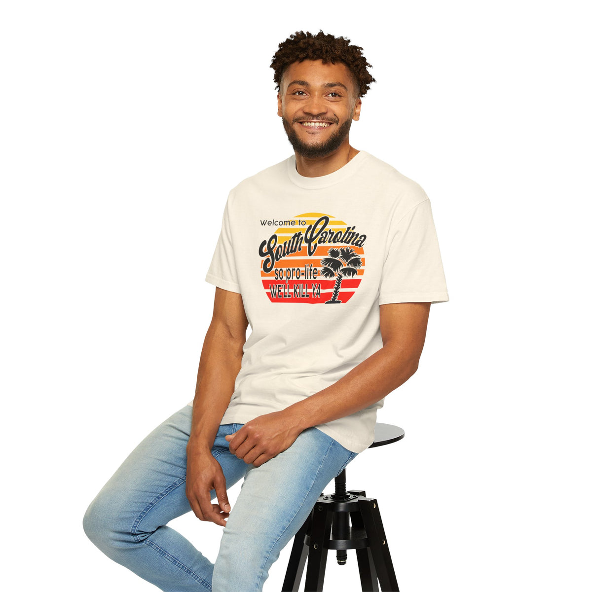 South Carolina Political Dark Humor Abortion Sunset T-Shirt Welcome to South Carolina Graphic Tee