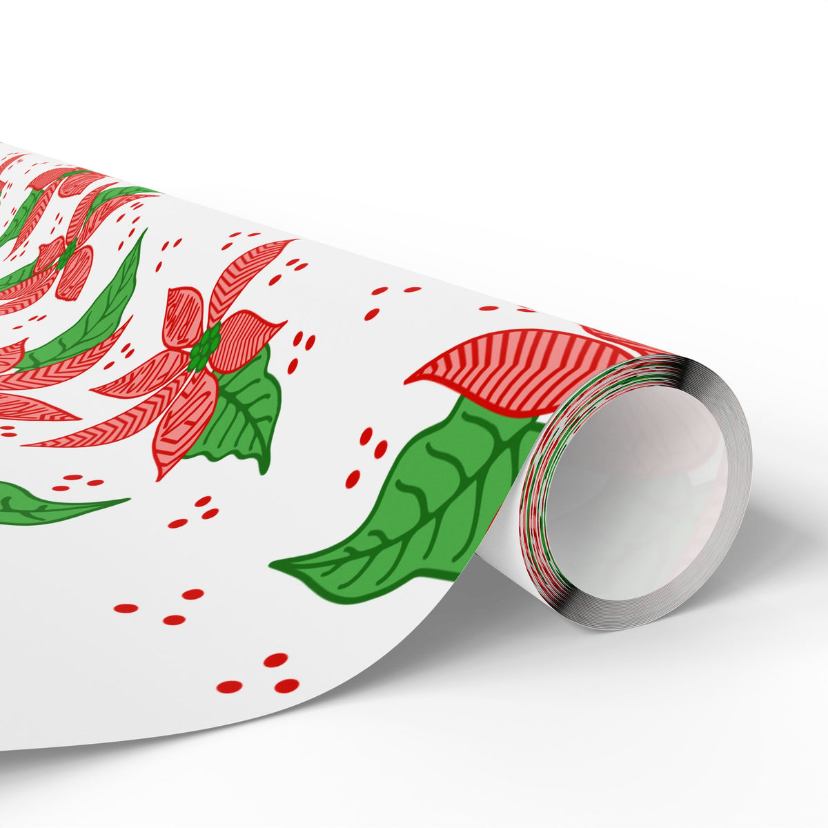 Poinsettia Pattern Wrapping Paper | Christmas Floral Holiday Wrap