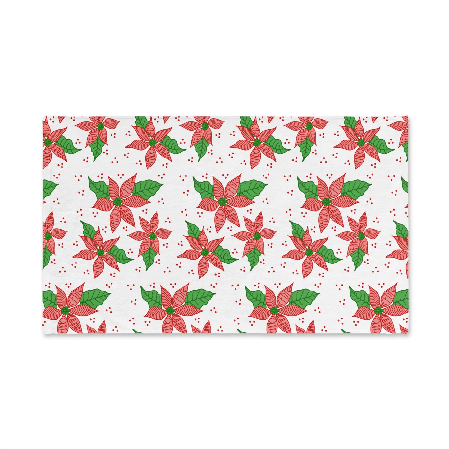 Slightly Subtle Poinsettia Hand Towel Festive FDT Holiday Kitchen Decor, Christmas Gift, Decorative Towel, Seasonal Home Red and Green Decor